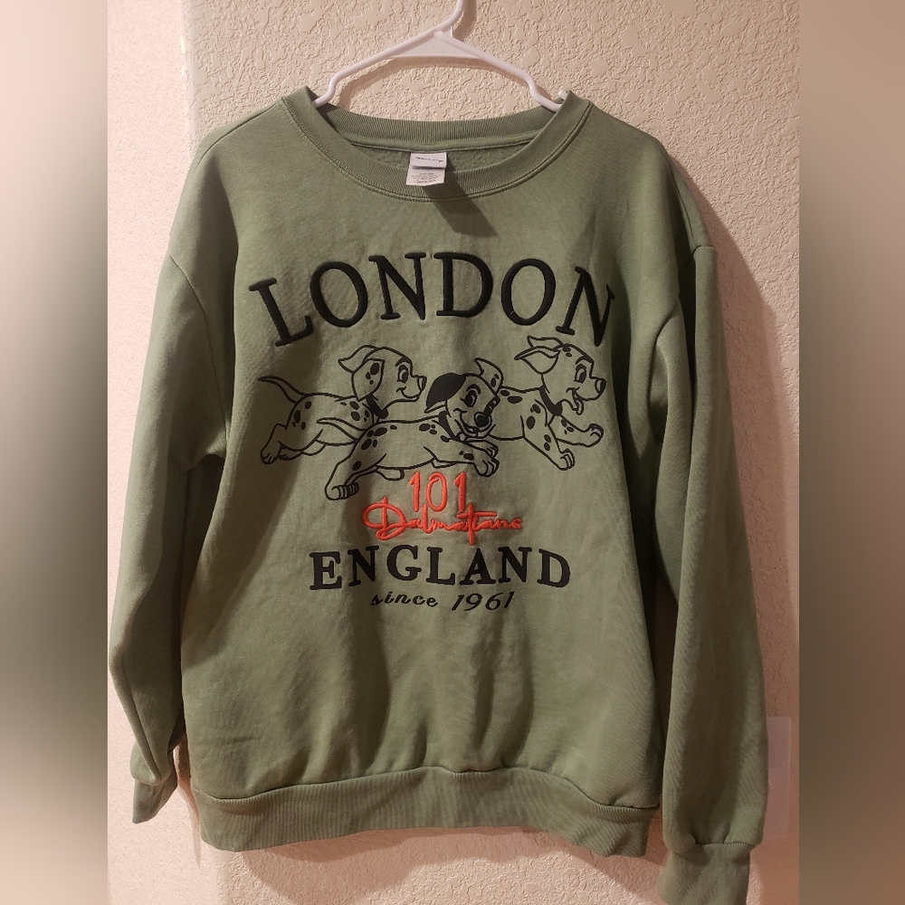 Disney's 101 Dalmations London Olive Crewneck Sweashirt